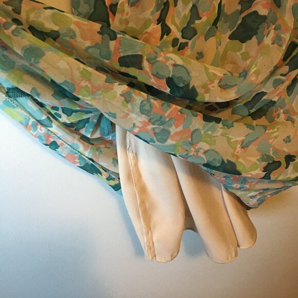 Bow Tie Floral Pastel Pointillist Sleeveless Summer Dress - Picture 9 of 15